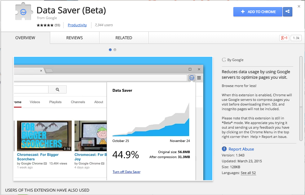 Download Chrome's Data Saver and Save Bandwidth