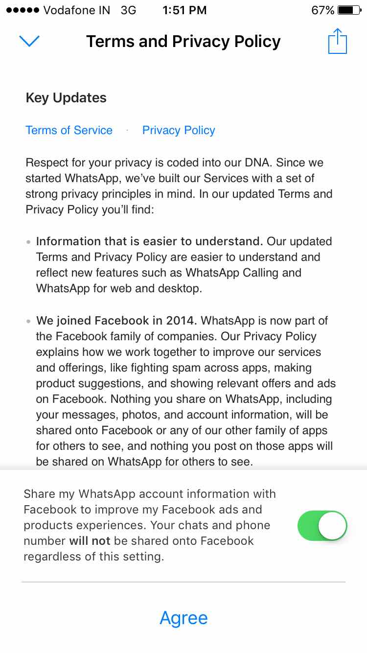 whatsapp facebook sharing
