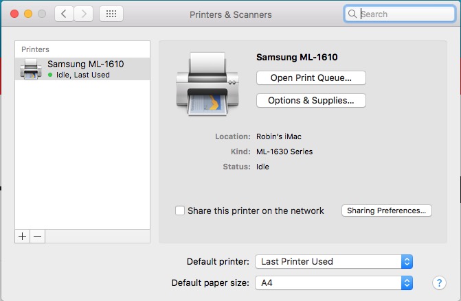 samsung ml 1610 driver mac os