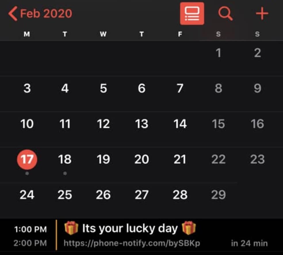 its your lucky day iphone notify