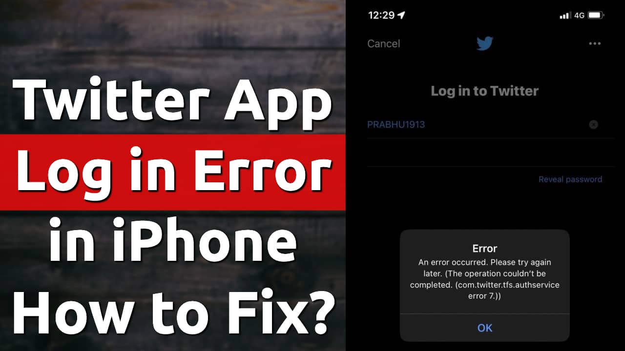 iphone twitter error occurred authservice fix
