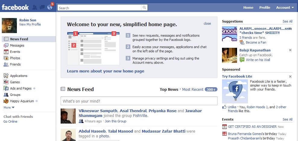 facebook new design