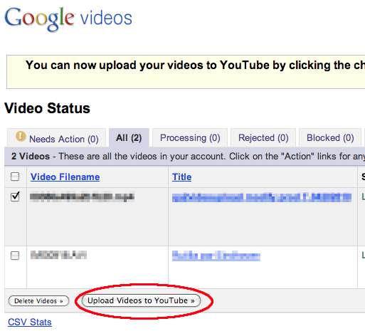 Google Video Upload Youtube