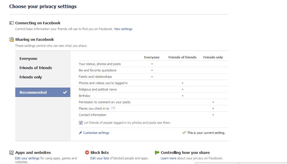 facebook privacy settings 2