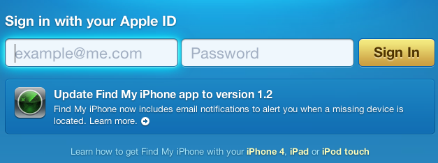mobileme signin