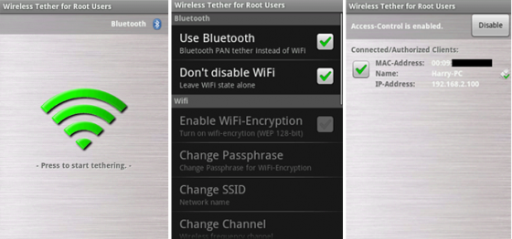 how to use wireless tether for root users