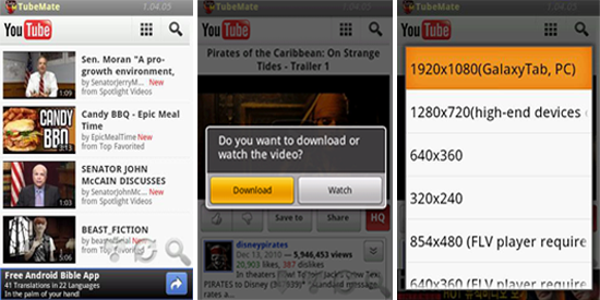 Free android youtube downloader app