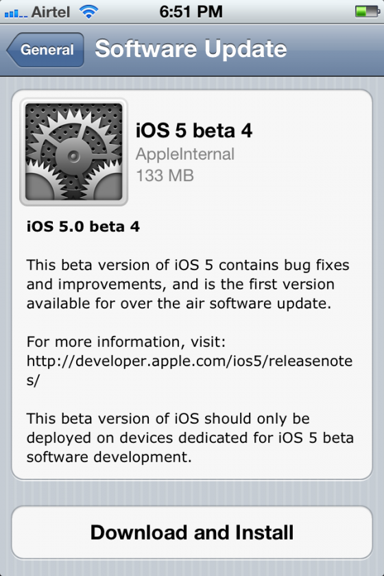 ios 5 beta 4
