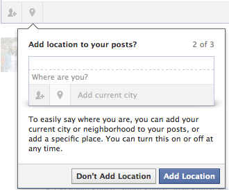 facebook location add