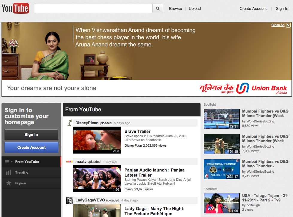 youtube new design