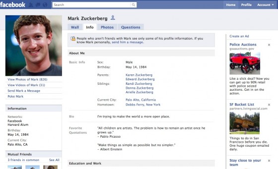 old facebook layout