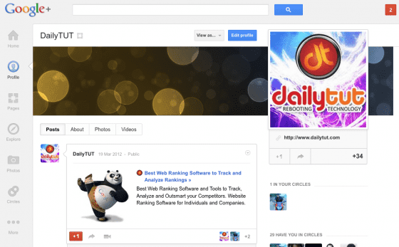 google plus cover pages