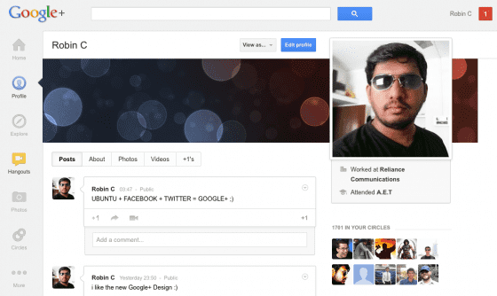 new google plus design 2012