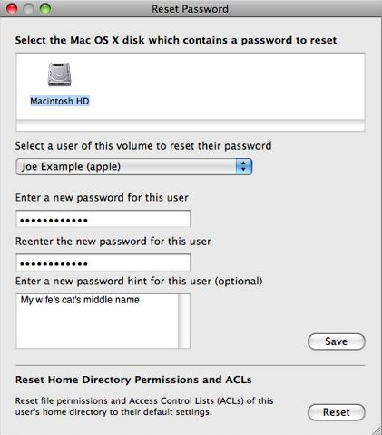 reset password mac