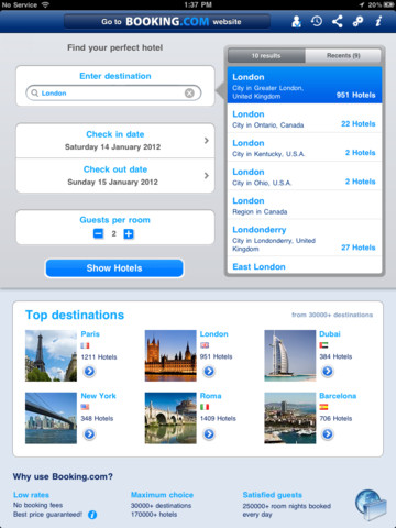 booking ipad app