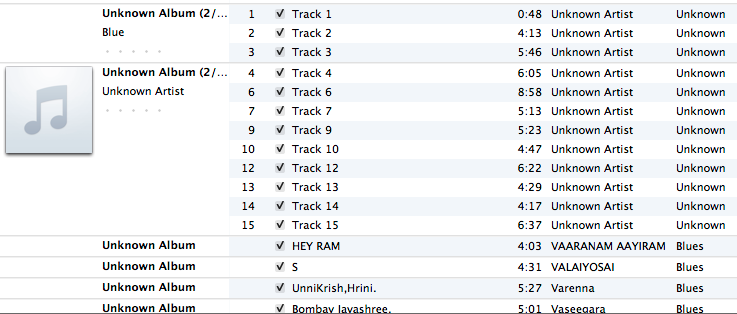 itunes tracks