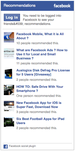 recommendations- facebook