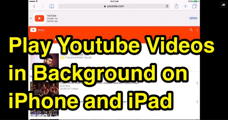 how to play youtube videos in background iphone