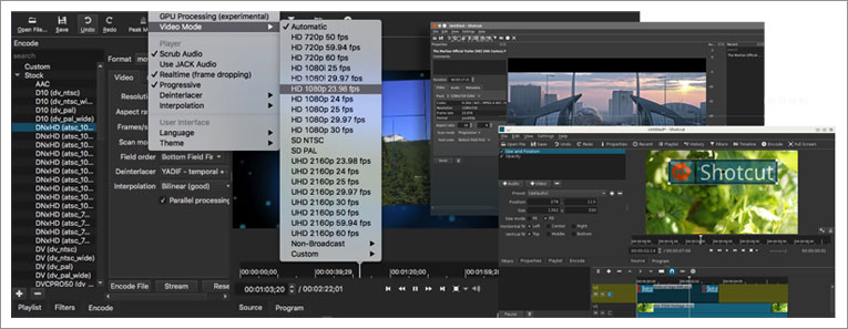 shotcut editing features