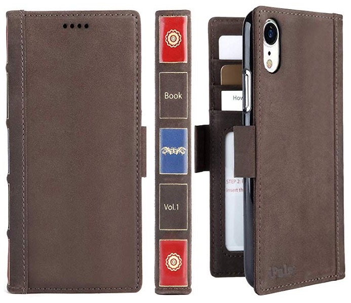 leather wallet case iphone xr vintage