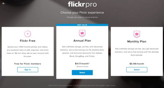 new flickr pricing and discounts