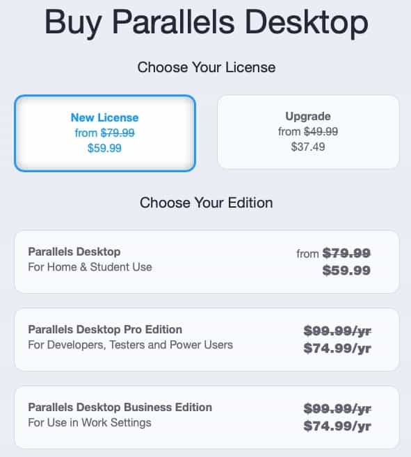 parallels discount offers