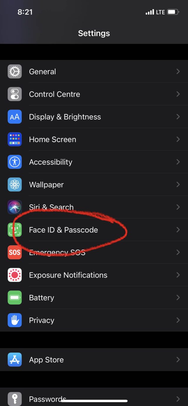 unable activate face id iphone