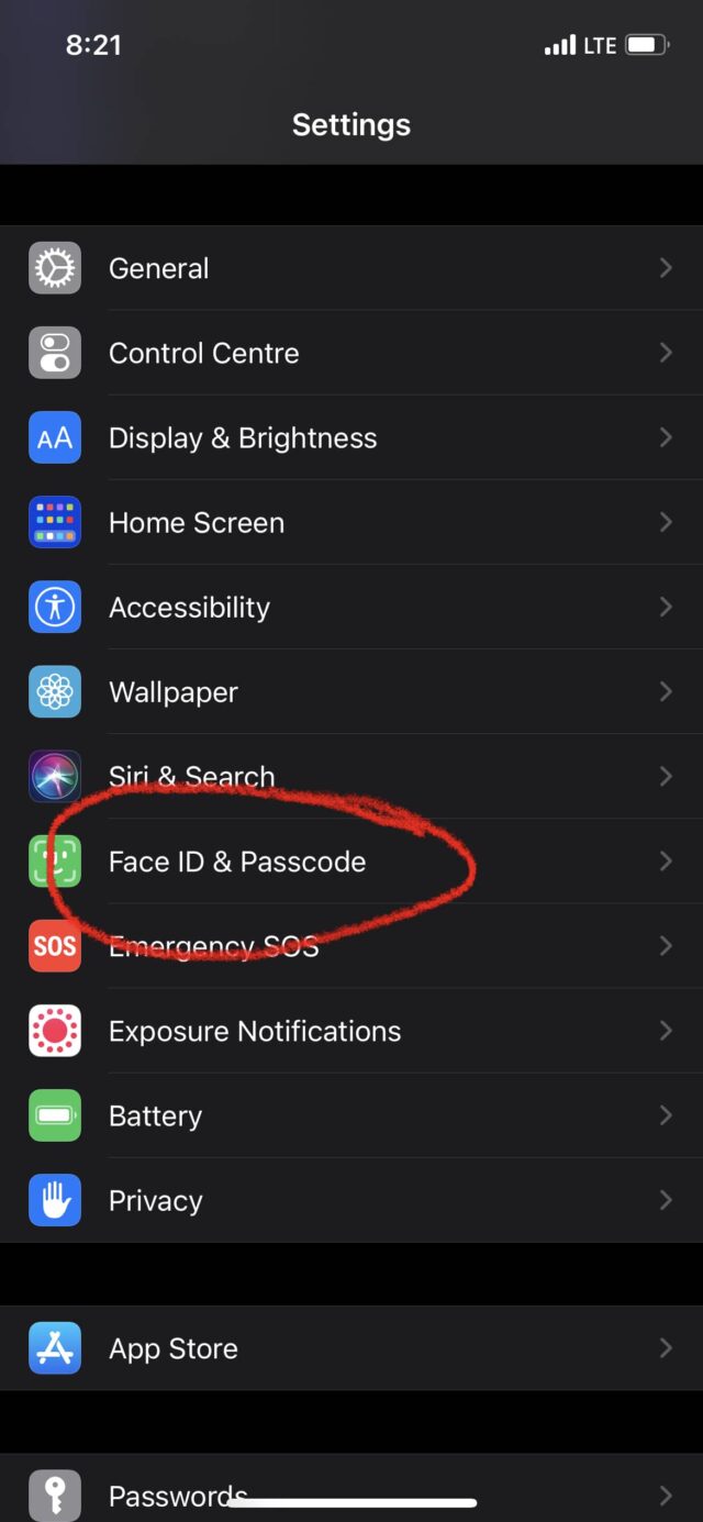 unable activate face id iphone