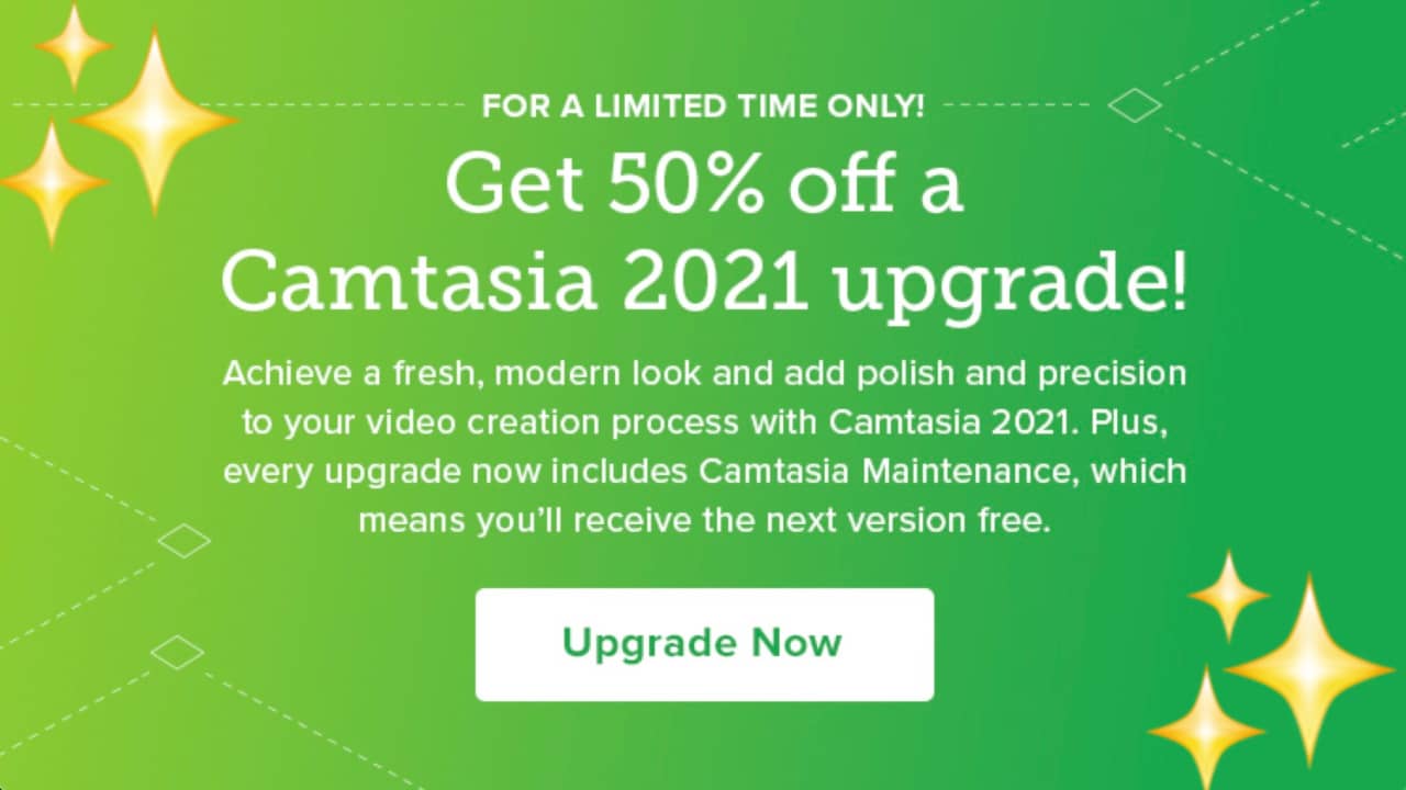 camtasia upgrade discount coupon