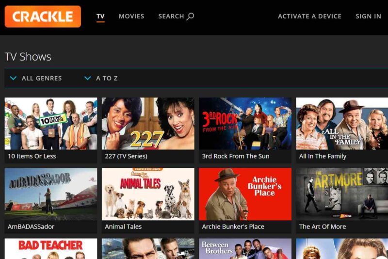 crackle free movies tv shows online