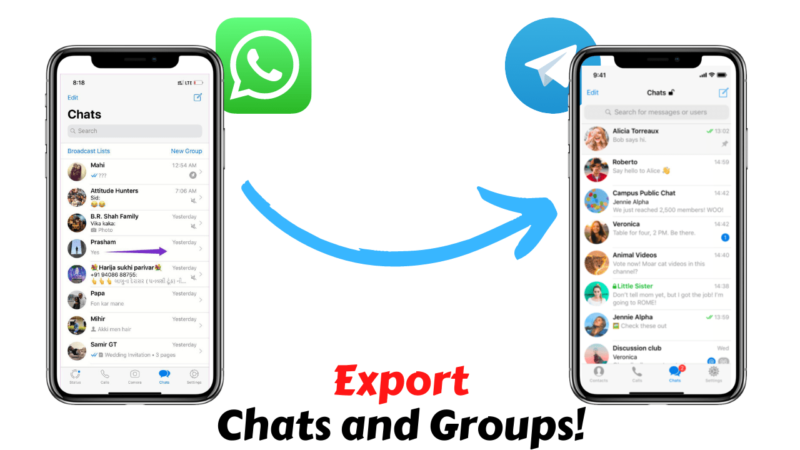 export whatsapp chats telegram