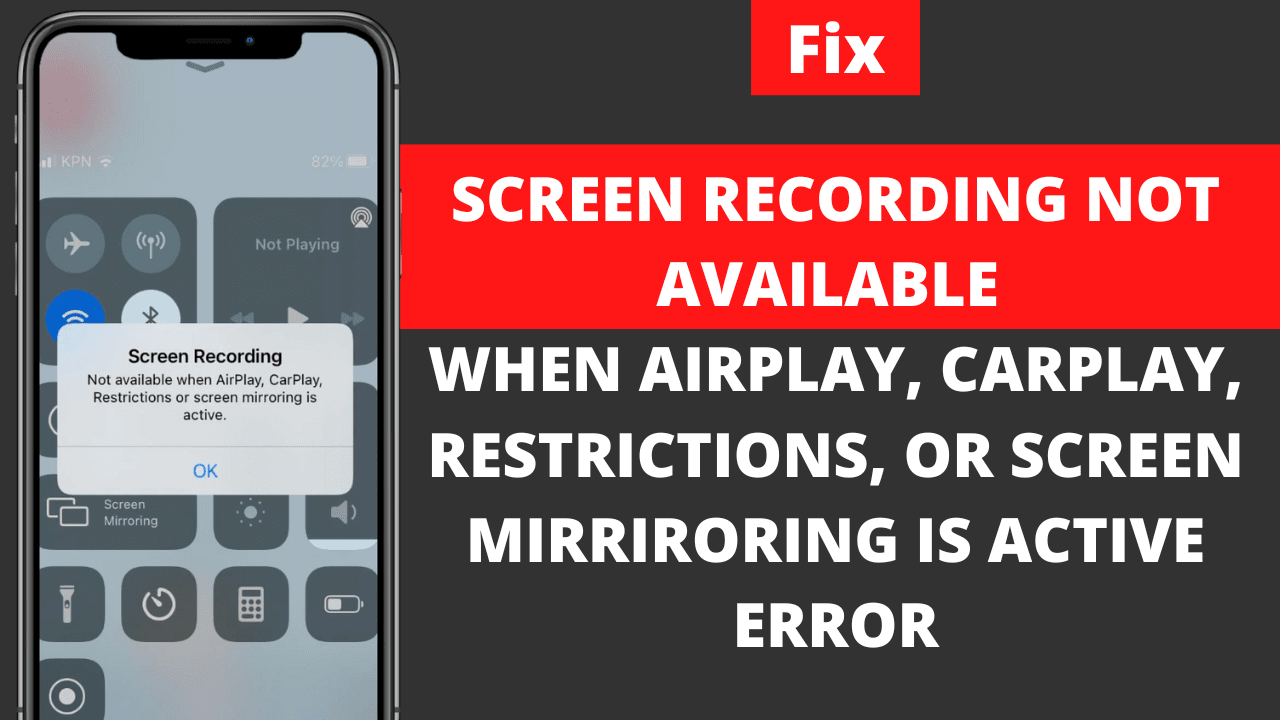 screen recording not available when airplay carplay error iphone