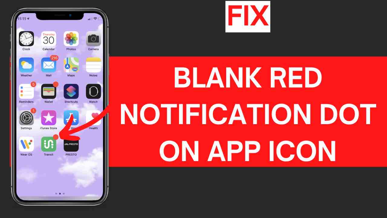 fix blank red notification dot appstore