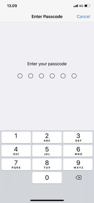 iphone enter passcode