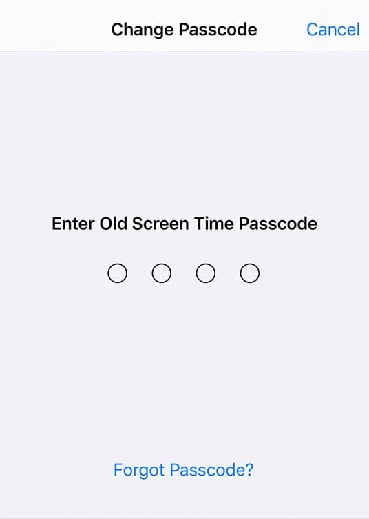 iphone screentime passcode