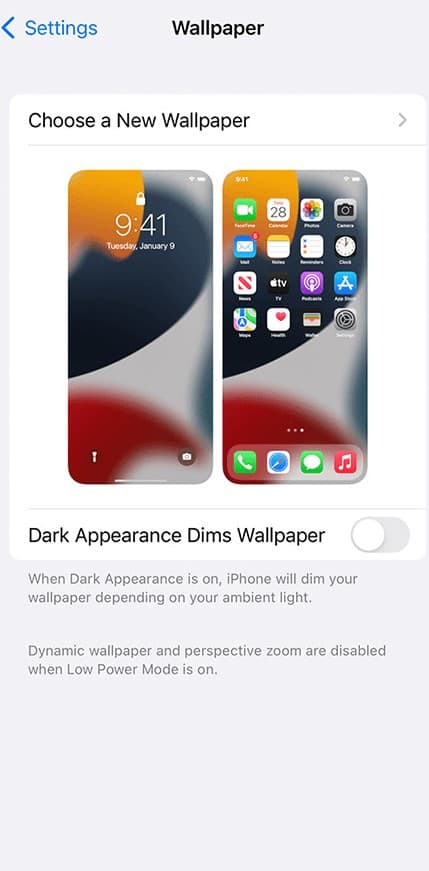 iphone wallpaper settings