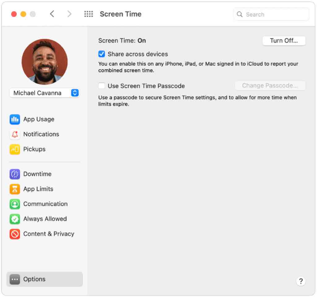 mac screen time settings