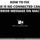 no connected camera error mac