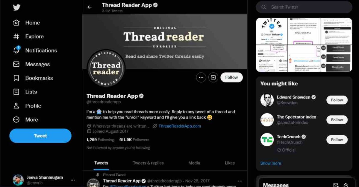 Thread Reader Twitter Bot