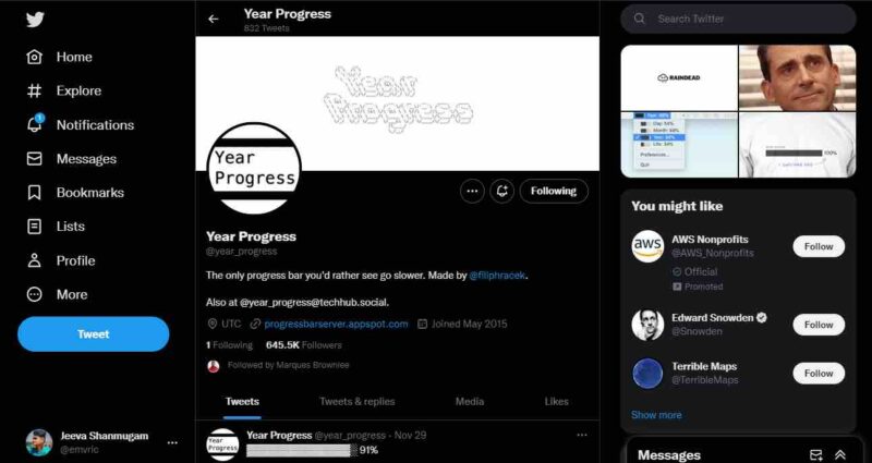 year progress twitter bots