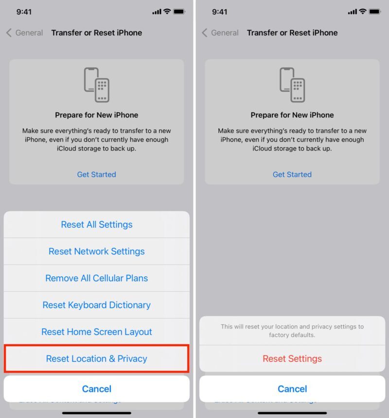 reset location privacy settings mac