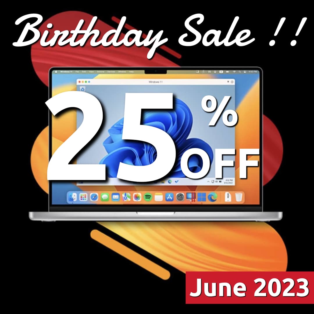 parallels desktop mac birthday sale discount coupon