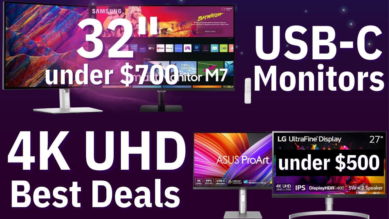 32 Inch and 27 Inch 4K USB C Monitor Deals