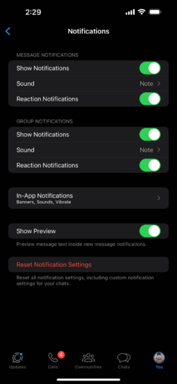 whatsapp change iphone notification sound