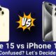 iPhone 15 vs iPhone 15 Pro Comparison Camera Battery Guide.