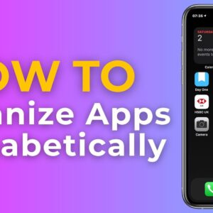 Organize Apps Automatically Alphabetically