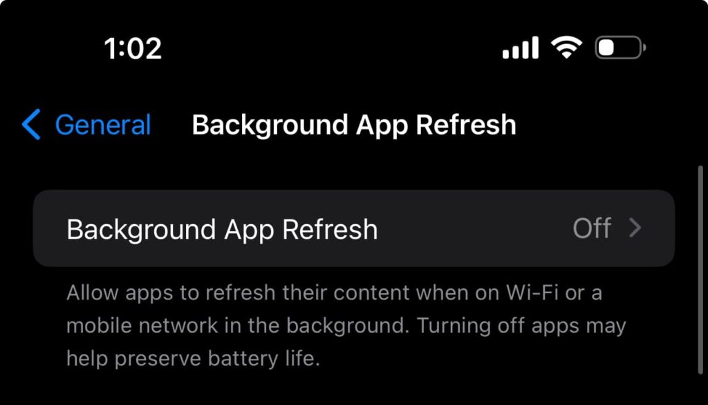 iPhone Background App Refresh