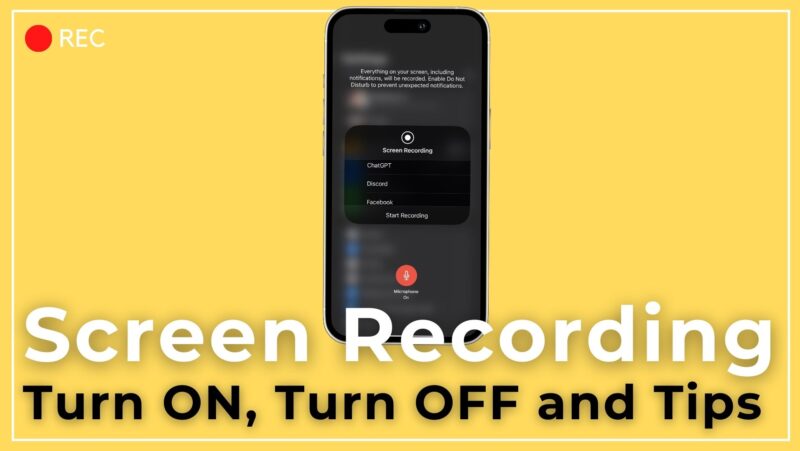 Turn ON Screen Recording iPhone Tips