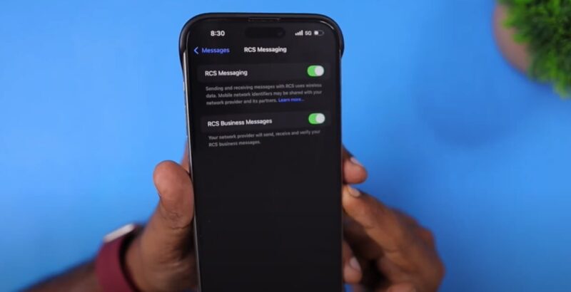 iOS 18.5 RCS Message India