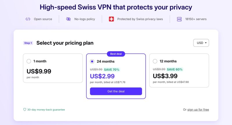 protonvpn review pricing